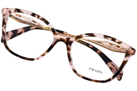 Prada PR 02ZV ROJ1O1 Eyeglasses Women's Pink Tortoise Full 